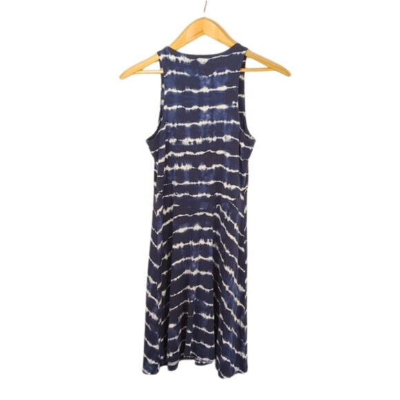 Athleta Santorini Thera Printed Dress Tie Dye Stripe Navy | Size Small - Picture 3 of 10
